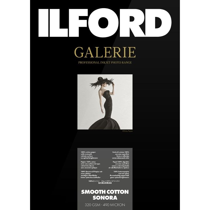 Ilford Galerie Smooth Cotton Sonora 320GSM A3+ 25 Sheets