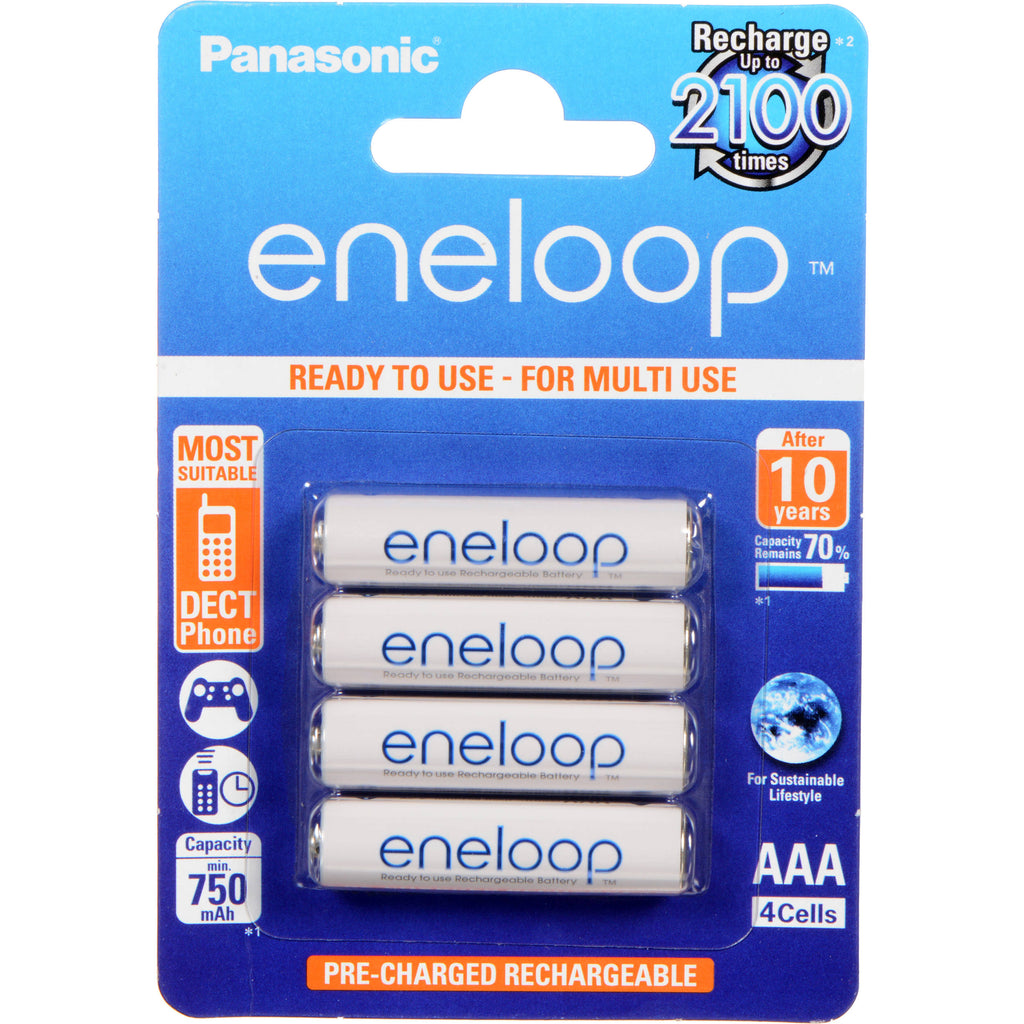 Panasonic Eneloop AAA 800mAh - 4 Pack Battery Pre-Charged
