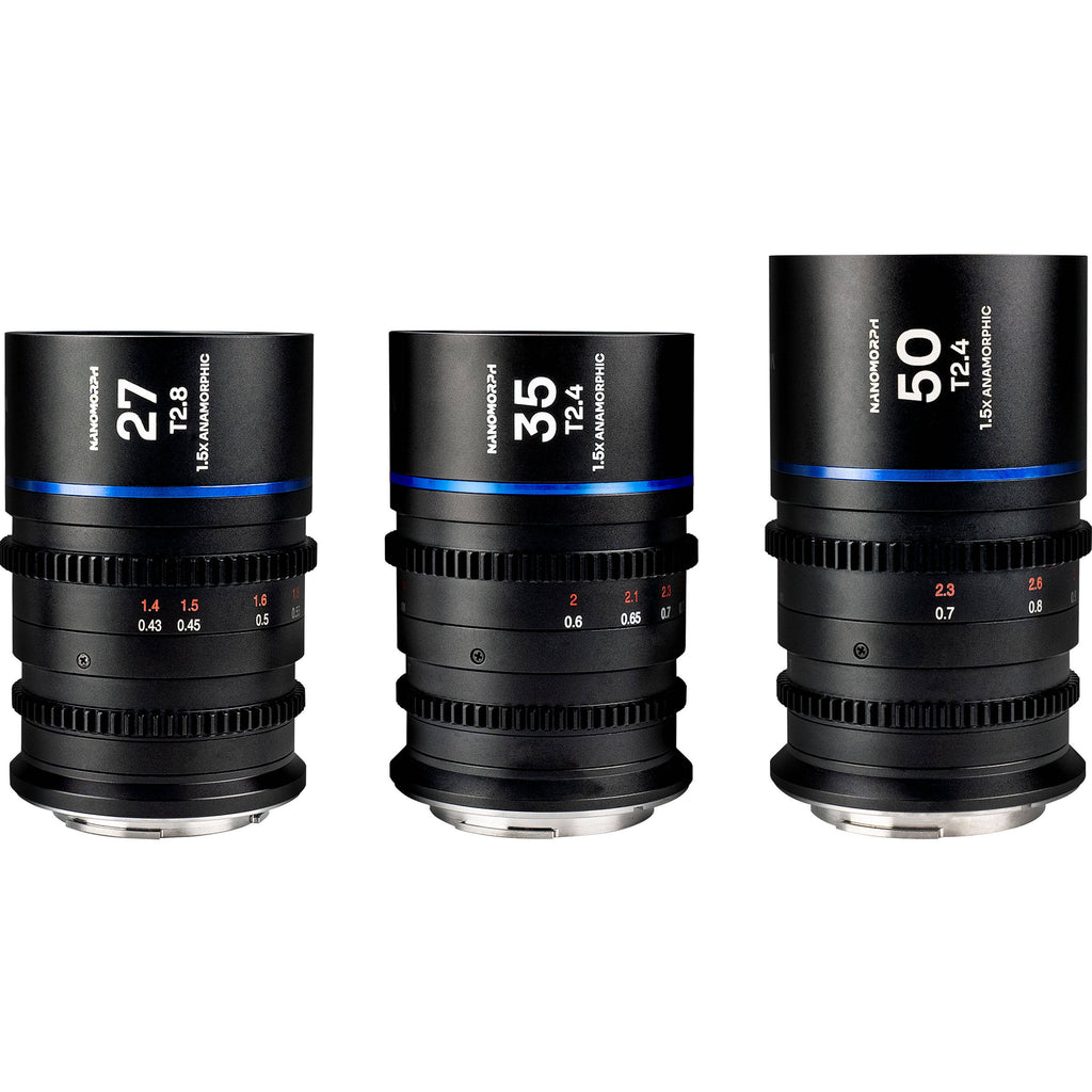Laowa Nanomorph S35 Anamorphic Prime 3-Lens Bundle (Sony E, Blue Flare)