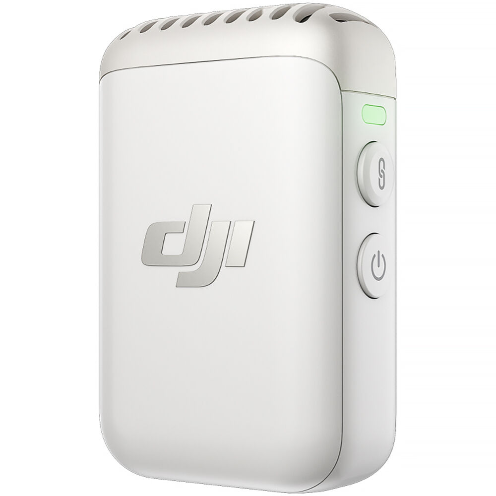 DJI Mic 2 Clip-On Transmitter/Recorder with Built-In Microphone (2.4 GHz, Platinum White)