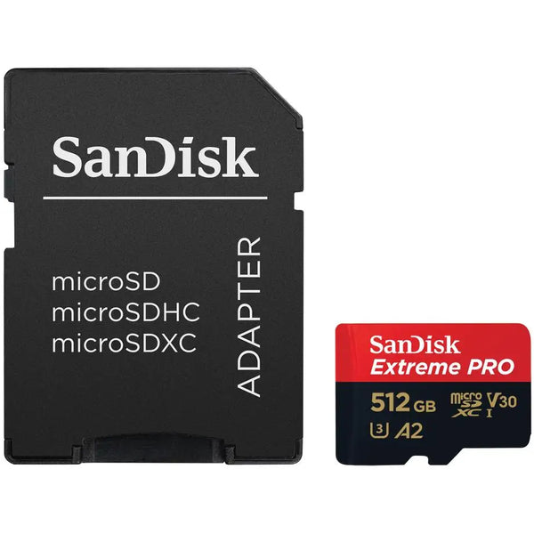 SanDisk Extreme Pro microSDXC UHS-I A2 Card 512GB 200MB/S Write 90MB/s & SD Adaptor