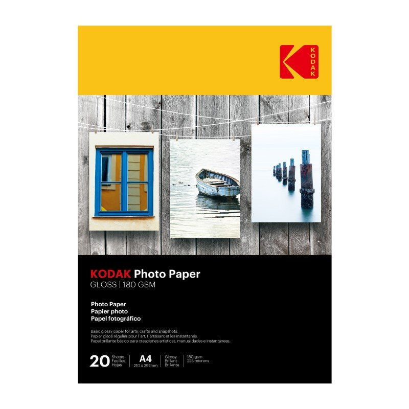 Kodak A4 Photo Paper Gloss 180GSM - 20 Sheets