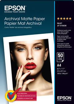 Epson A4 Archival Matte Paper 189GSM - 50 Sheets