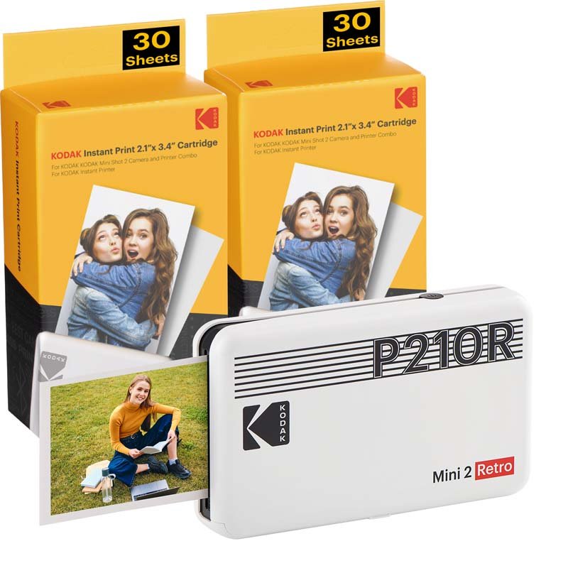 Kodak Instant Mini 2 Retro Cartridge Bundle - White
