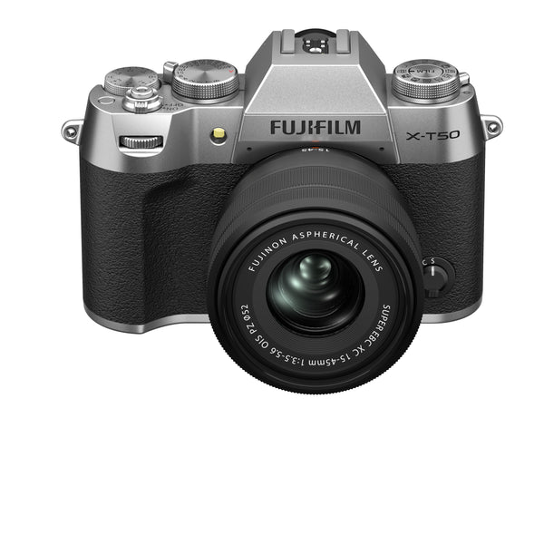 FUJIFILM X-T50 Mirrorless Camera (Silver Body) with XC 15-45mm Lens Kit