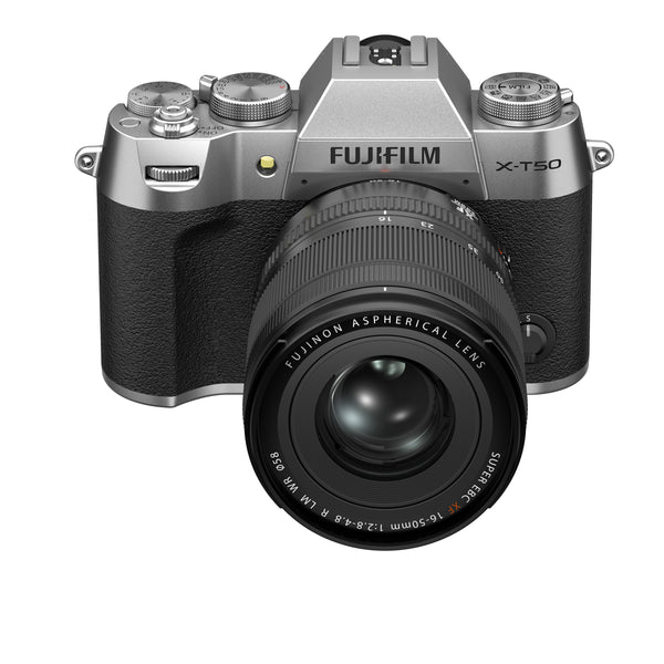 FUJIFILM X-T50 Mirrorless Camera (Silver Body) with XF 16-50mm f/2.8-4.8 R LM WR Lens Kit