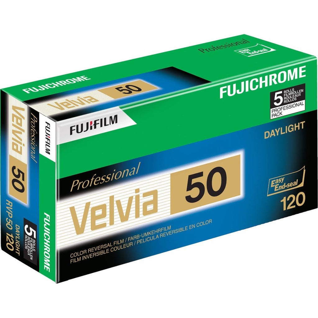 FUJIFILM Fujichrome Velvia 50 Professional RVP 50 Color Transparency Film (120 Roll Film, 5 Pack)