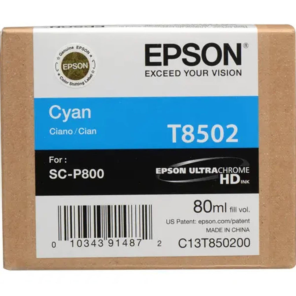 Epson T8502 UltraChrome HD Cyan Ink Cartridge (80ml)