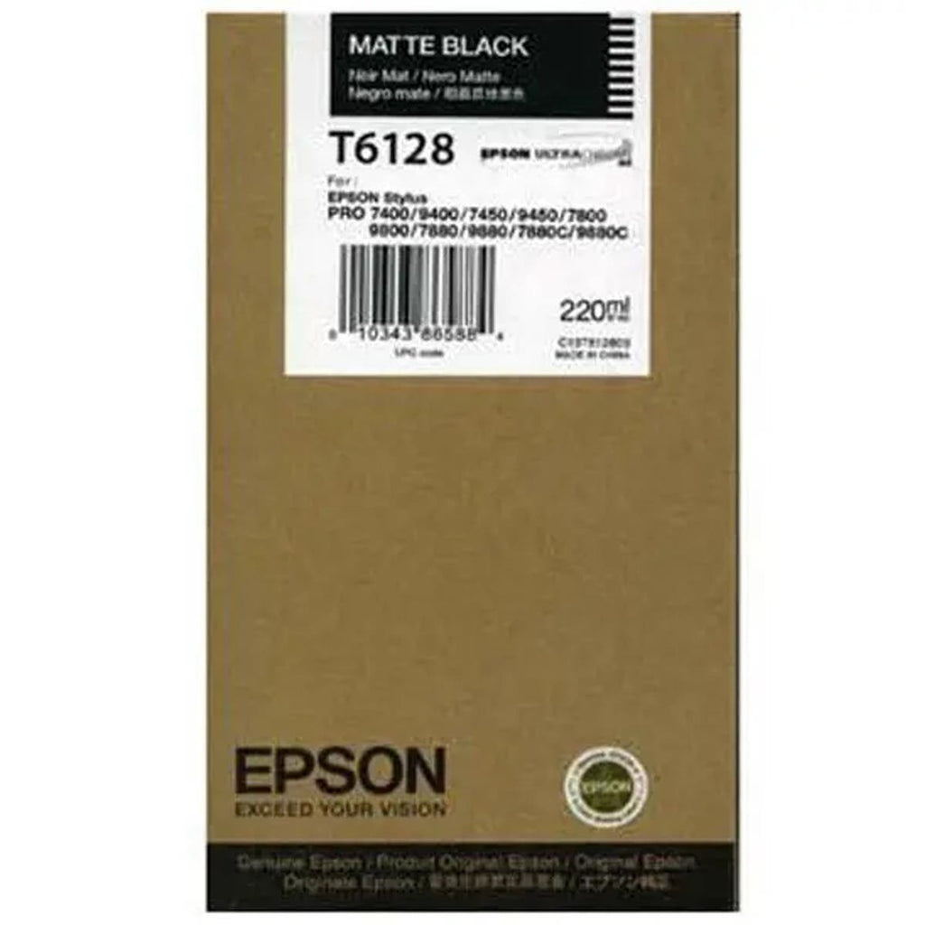 Epson T6128 Matte Black Ink Cartridge for 7800/7880/9800/9880 (220ml)