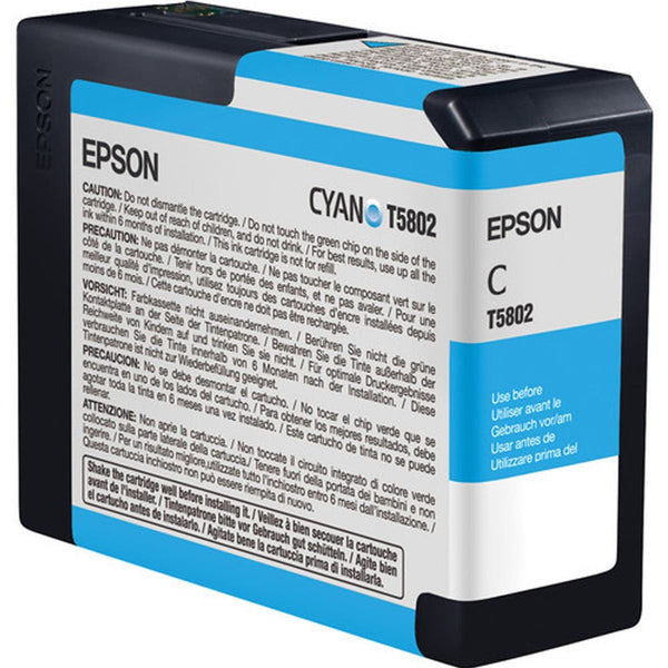 Epson T5802 UltraChrome K3 Cyan Ink Cartridge (80ml)