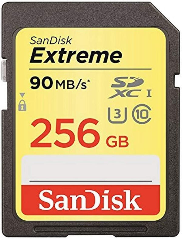 SanDisk Extreme SDHC UHS-I V30, U3, C10 Memory Card 256GB 180MB/s 90MB/s Write