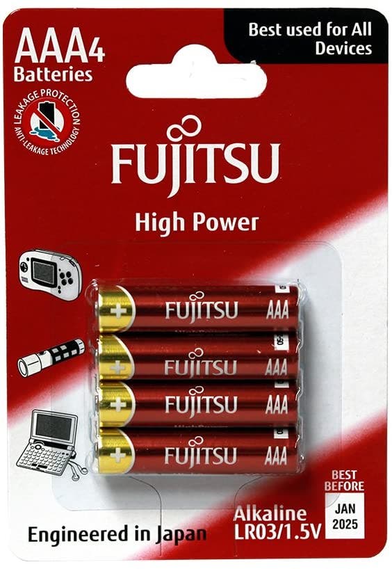 Fujitsu AAA 2 Pack Alkaline Batteries  