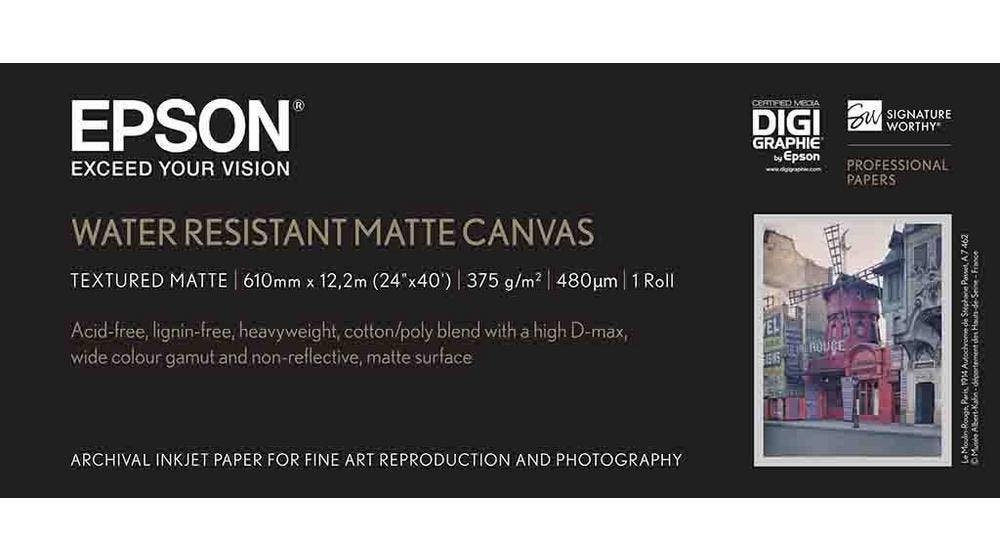 Epson Water Resistant Matte Canvas Roll 395 GSM