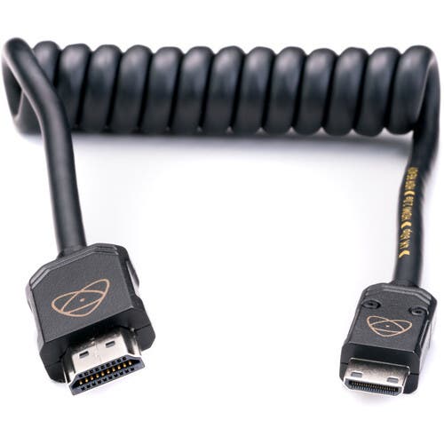 Atomos AtomFLEX HDMI (Type-A) Male to Mini-HDMI (Type-C) Male Coiled Cable (12 to 24 inch)