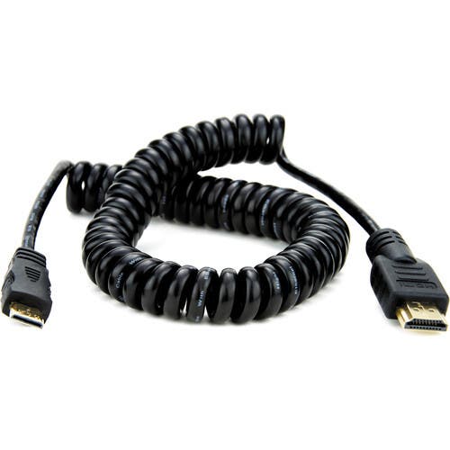 Atomos Full to Mini HDMI Coiled Cable 19.7 to 25.6 inch