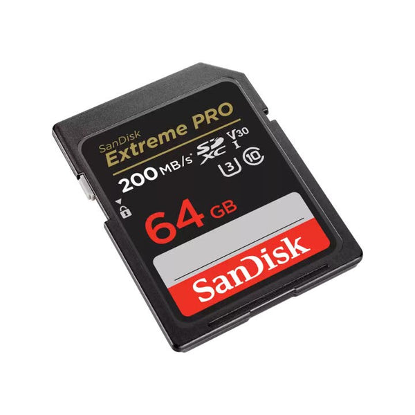 SanDisk Extreme Pro SDXC, SDXXU 64GB V30, UHS-II, 200MB R, 90MB/s W Memory Card