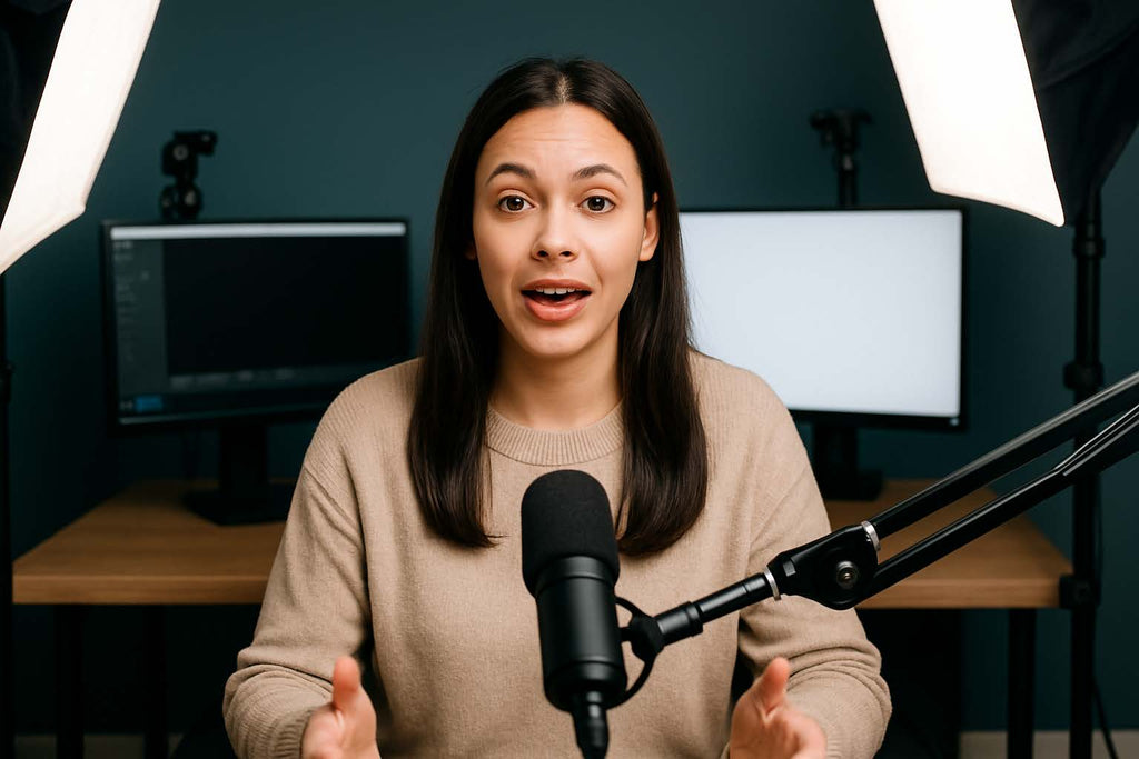 Camera microphone used in a studio