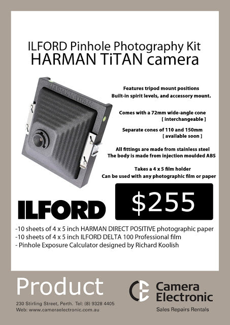Titan Pinhole Ilford Harman Titan Pin Hole Camera ILFORD Obsucura