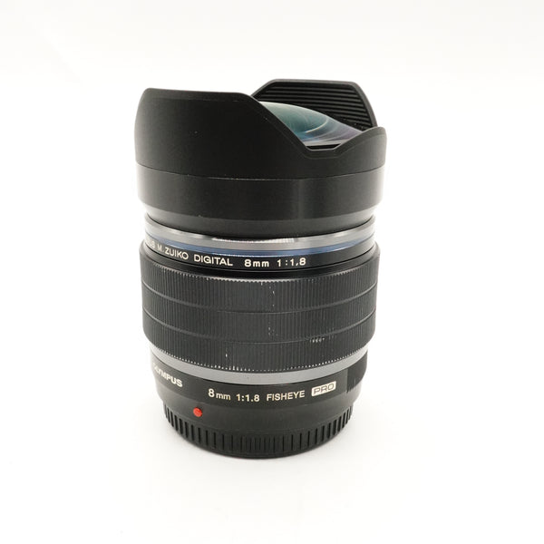 Pre-Owned Olympus 8mm F1.8 Fisheye Pro m4/3 With Box, Built in Hood, Caps & Manual SN: 347004730 (Second Hand)
