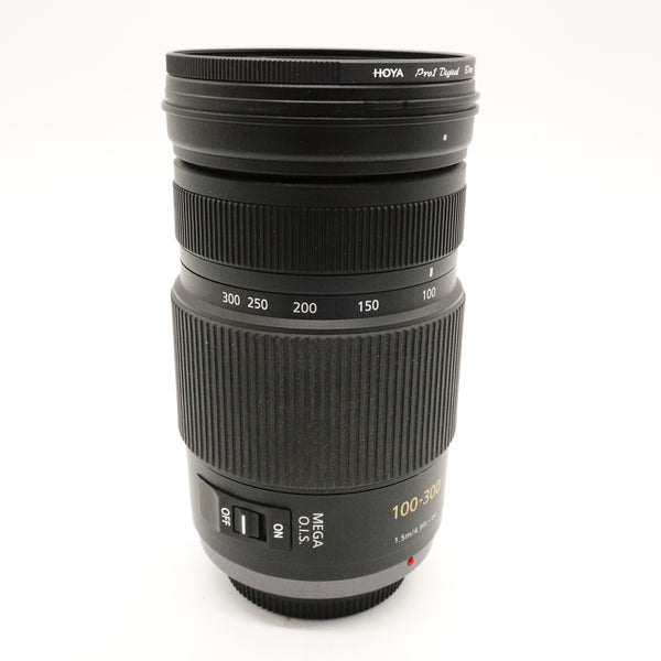 Pre-Owned Panasonic 100-300mm F4-5.6 m4/3 Boxed W/ Pro Digital UV Filter, Hood, Caps & Manual  SN: XT3JF001930 (Second Hand)