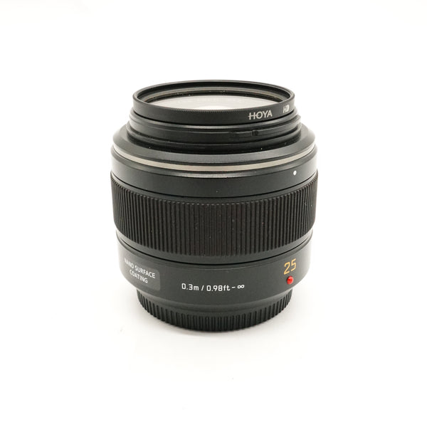 Pre-Owned Panasonic 25mm F1.4 m4/3 With Hoya HD UV, Hood SN: XT2FC003754 (Second Hand)