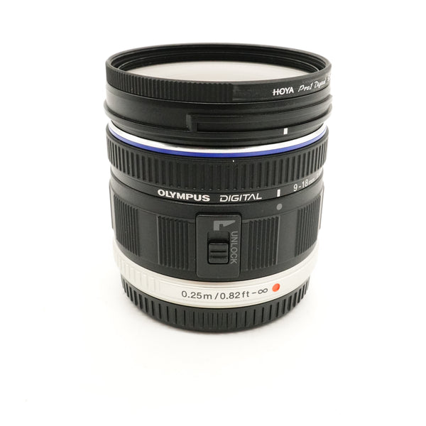 Pre-Owned Olympus 9-18mm F4-5.6 m4/3 With Hoya Pro 1 UV + JJC hood SN: AAJ211564 (Second Hand)