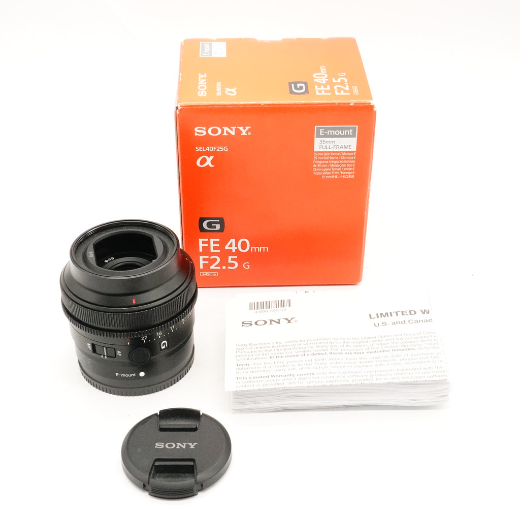 Pre-Owned Sony FE 40mm f/2.5 G Lens With Box, Caps SN: 1819266 (Second Hand)