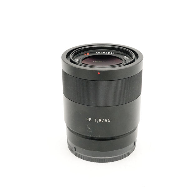 Pre-Owned Sony ZEISS Sonnar T* FE 55mm f/1.8 ZA Lens With F&R Caps, Hood SN: 45765015 (Second Hand)