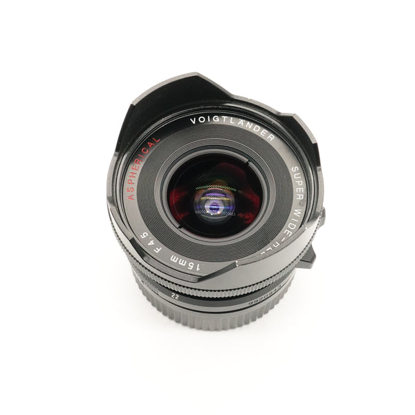 Pre-Owned Voigtlander 15mm f/4.5 Super-Wide Heliar for Leica M Mount Lens No Front Cap SN: 9920943 (Second Hand)