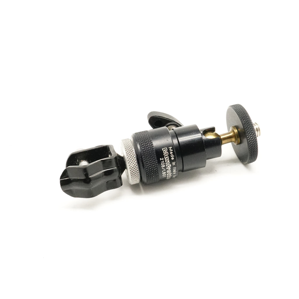 Pre-Owned Manfrotto 210B/LB01 Mini Ball Tripod Head With Screw On Light Stand Clamp (Second Hand)