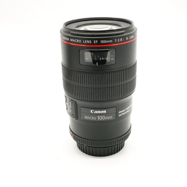 Pre-Owned Canon EF 100mm f/2.8L Macro IS USM Lens with Hood, F&R Caps 2276251 (Second Hand)
