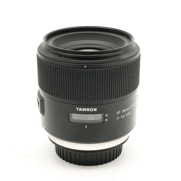 Pre-Owned Tamron AF 35mm f/1.8 SP DI VC USD Lens for Canon with Hood, F&R Caps 006814 (Second Hand)