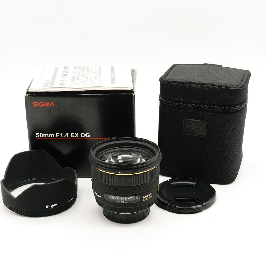 Pre-Owned Sigma EX 50mm f/1.4 DG HSM Lens for Nikon with Hood, F&R Caps, Box 10033151 (Second Hand)