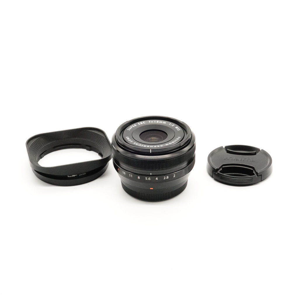 Pre-Owned Fujifilm  XF 18mm f/2 Super EBC Lens Caps & Hood SN: 95A01688 (Second Hand)