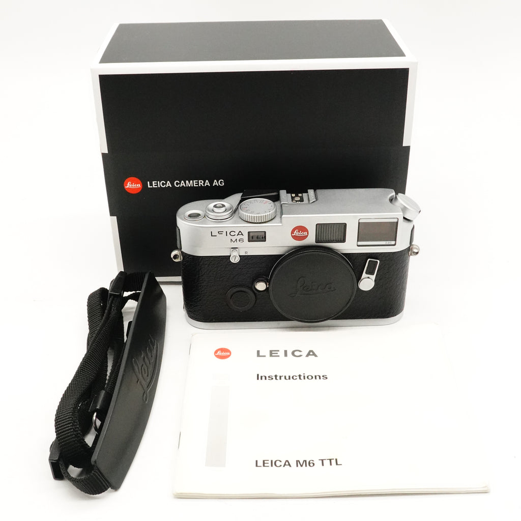 Pre-Owned Leica M6 TTL .85 Silver Body Model 10466 With Box, Body, Cap, Strap, Manual SN: 2496525 (Second Hand)