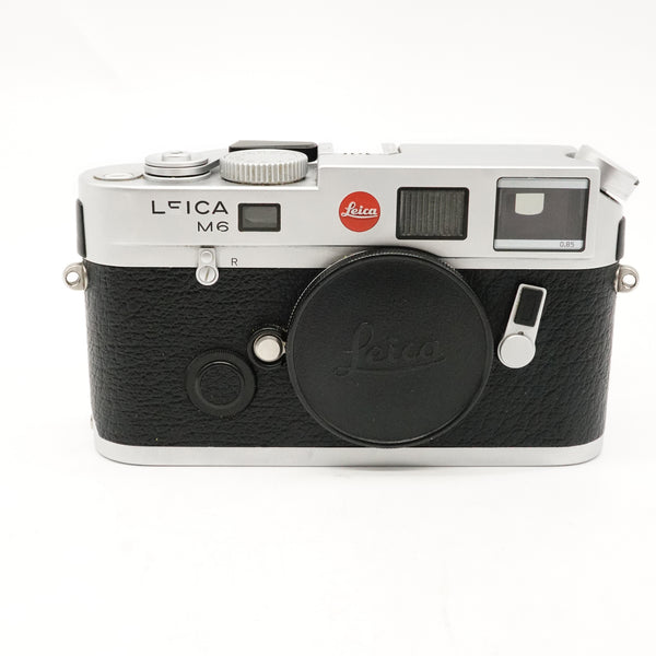 Pre-Owned Leica M6 TTL .85 Silver Body Model 10466 With Box, Body, Cap, Strap, Manual SN: 2496525 (Second Hand)