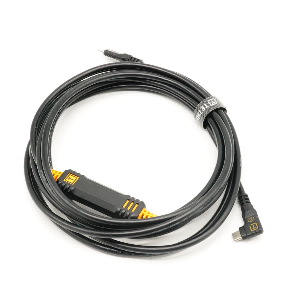 TetherPro Optima 10G USB-C, Straight to Right Angle Cable 15ft 4.6m (Ex-Demo)