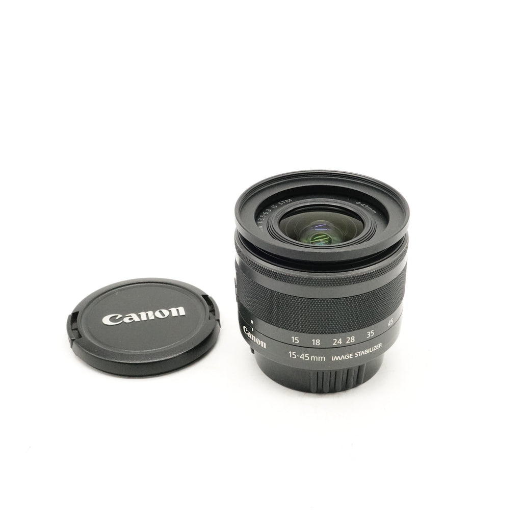 Pre-Owned Canon EF-M 15-45mm f/3.5-6.3 IS STM Lens With F&R Caps, Step Ring 49-58mm SN: 833208048353 (Second Hand)