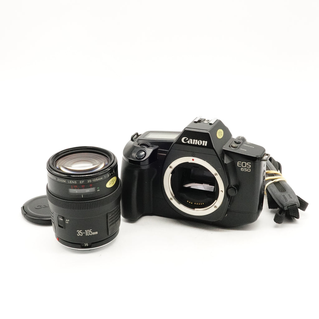 Pre-Owned Canon EOS 650 SLR Camera + EF 35-105mm f/3.5-4.5 Lens With Battery, Strap & Cap SN: 2121805 (Second Hand)
