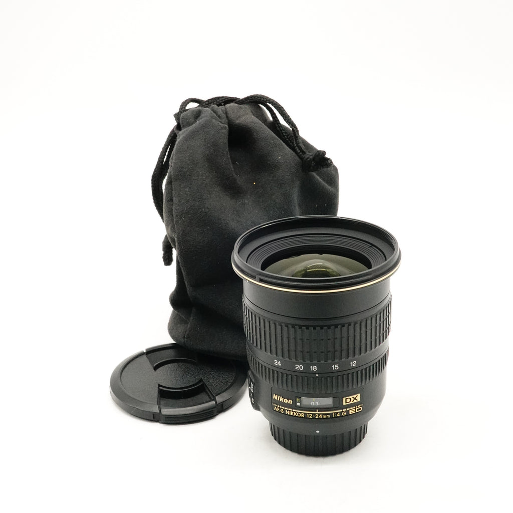 Pre-Owned Nikon AF-S NIKKOR 12-24mm f/4G ED DX Lens With Caps, Pouch SN: 218329 (Second Hand)