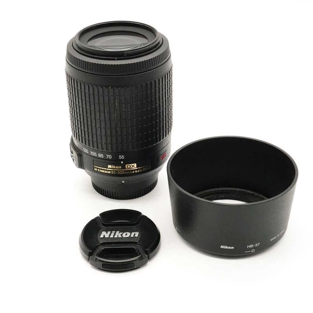 Pre-Owned NIKON NIKON AF-S 55-200MM F4-5.6G ED DX VR LENS,  With Hood SN: 3644550 (Second Hand)