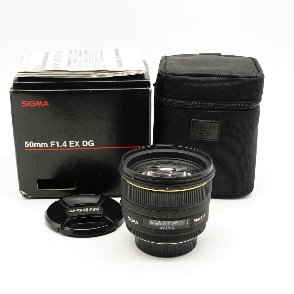Pre-Owned Sigma EX 50mm f/1.4 DG HSM Lens for Nikon With F&R Caps, Box, Pouch SN: 10361192 (Second Hand)