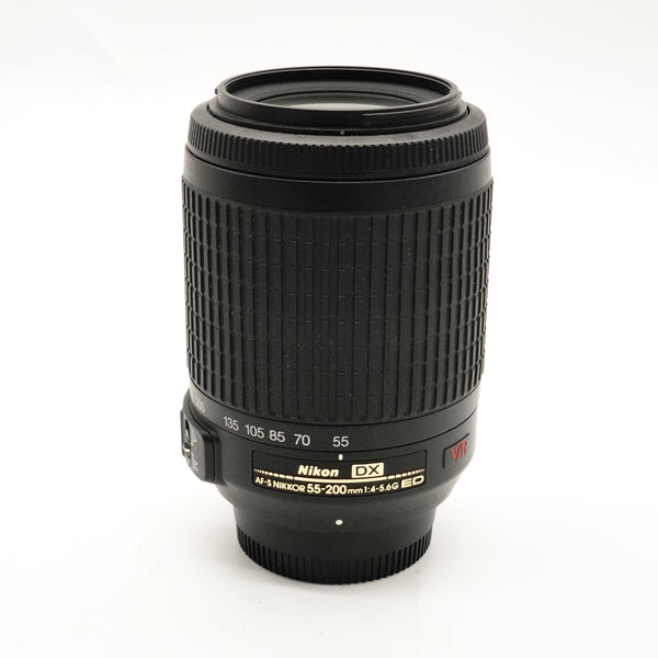 Pre-Owned Nikon AF-S 55-200MM F4-5.6G ED DX VR LENS With Caps, Hood SN: 1028722 (Second Hand)