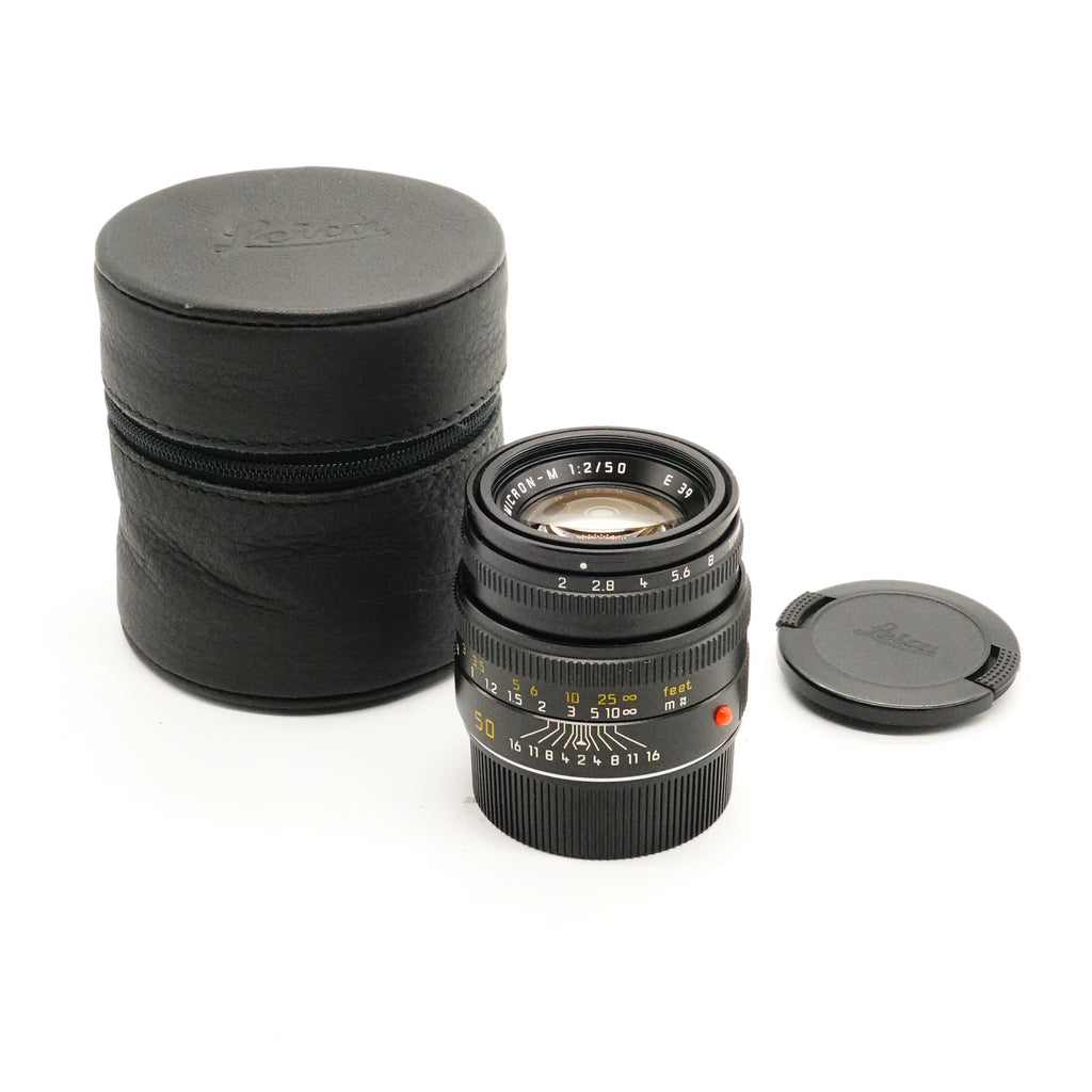 Pre-Owned Leica M 50mm f/2.0 Summicron Lens Coded Made 2001 With F&R Caps, Leather Case  SN: 3926035 (Second Hand)