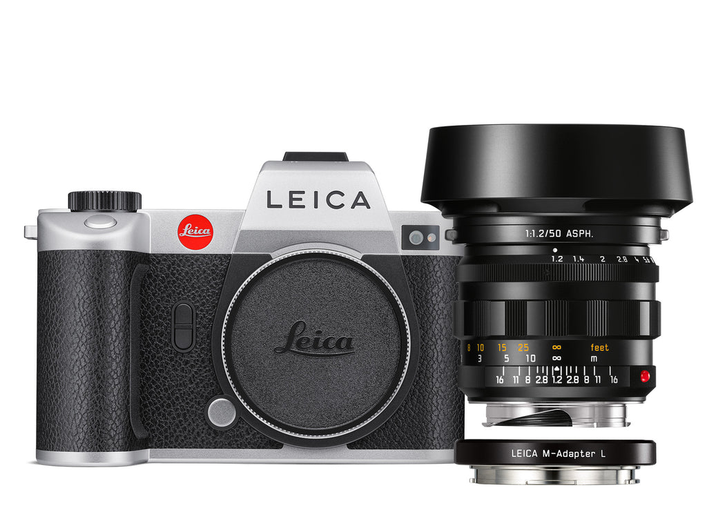 Leica SL2 Mirrorless Camera (Silver) with Noctilux-M 50mm f/1.2 Lens and M Adapter