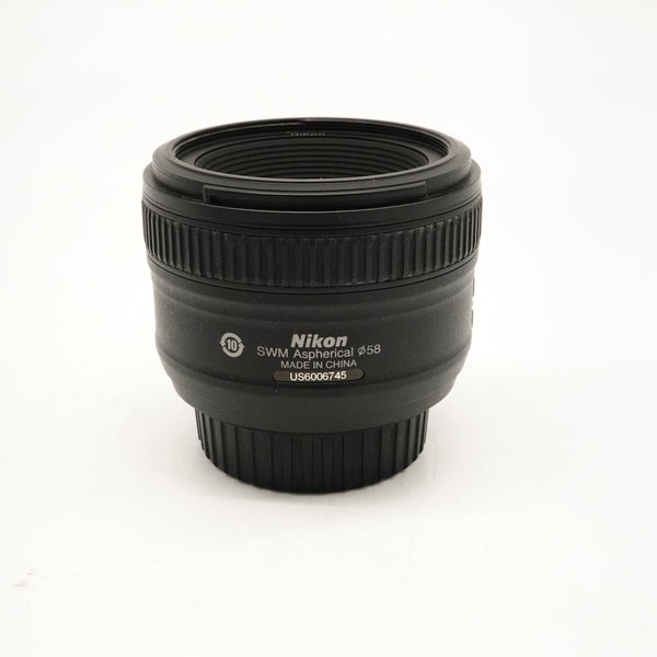 Pre-Owned Nikon AF-S NIKKOR 50mm F/1.8G Lens With Caps & Hood SN: US6006745 (Second Hand)