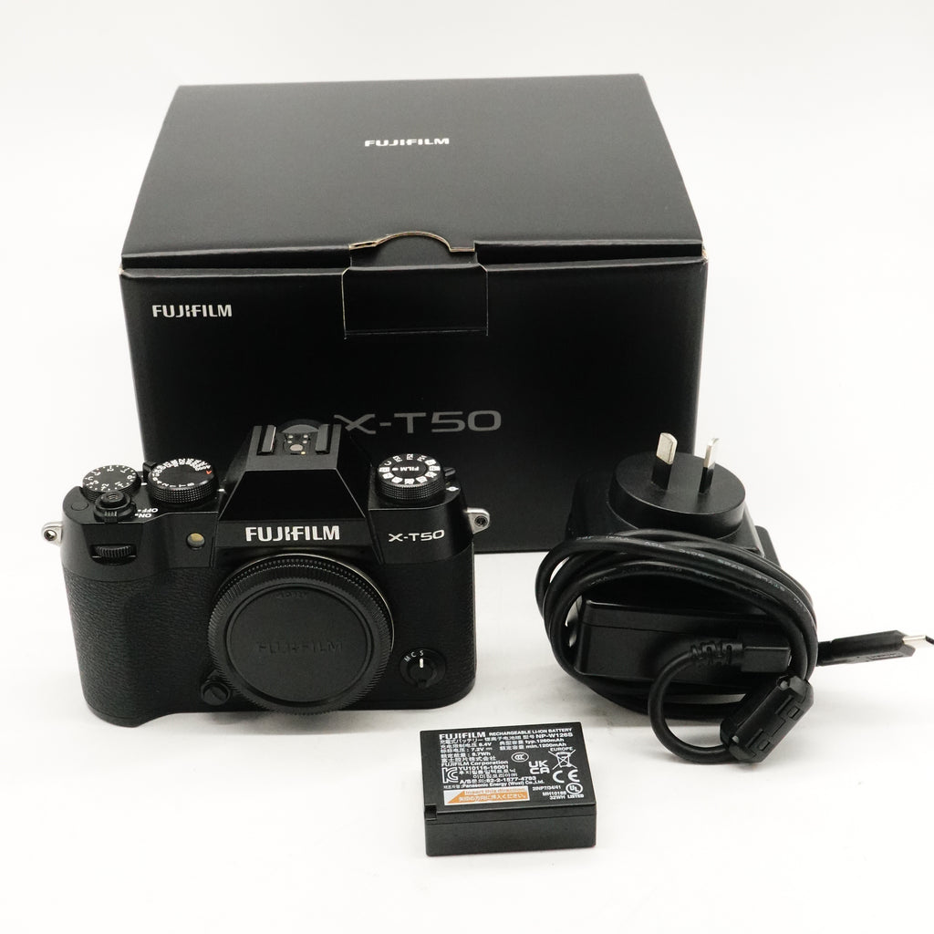 Pre-Owned Fujifilm X-T50 Black Body With Box, Battery, Charger, Body Cap SN: 5A008544 (Second Hand)