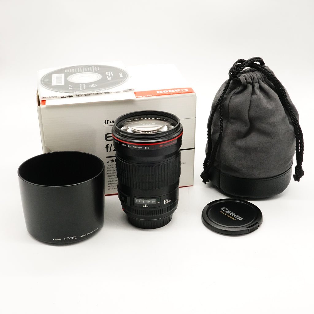 Pre-Owned Canon EF 135mm f/2L USM Lens With Box, Hood, Caps, Pouch SN: 00202848 (Second Hand)