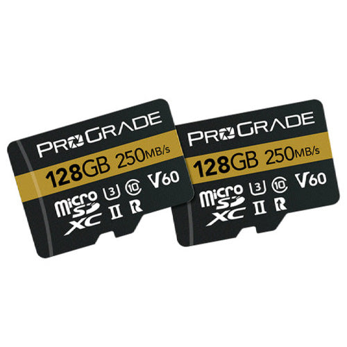 ProGrade Digital 128GB MicroSDXC UHS-II V60 Memory Card & Adapter Twin Pack (Gold)