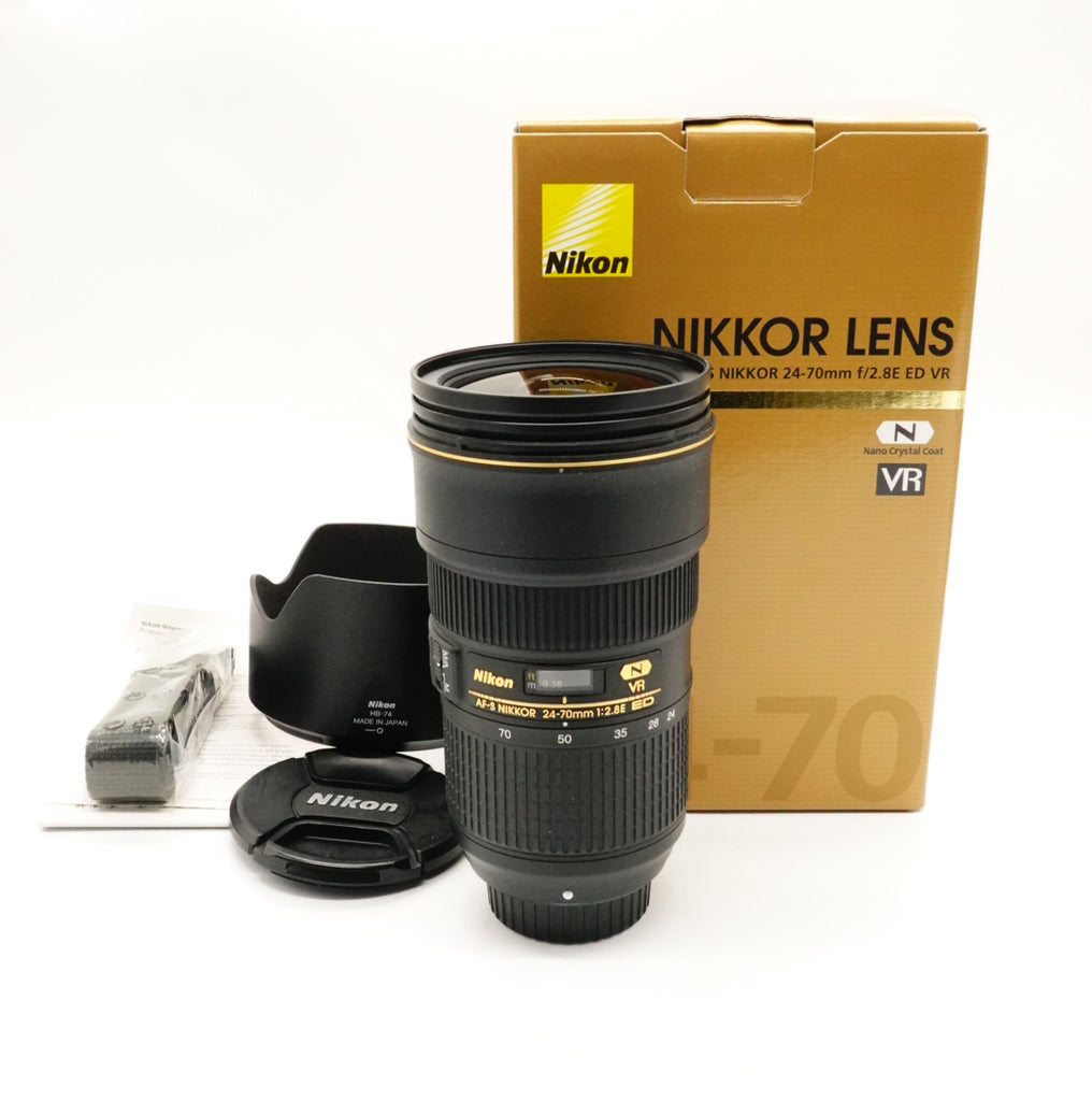 Pre-Owned Nikon AF-S NIKKOR 24-70mm f/2.8E ED VR Lens with Box, Caps & Hood SN: 2066068 (Second Hand)